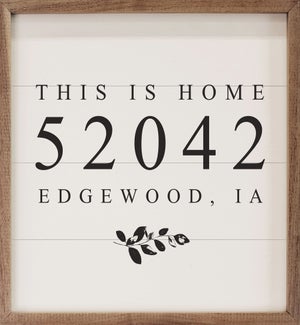 Personalized Zip City State This Is Home White